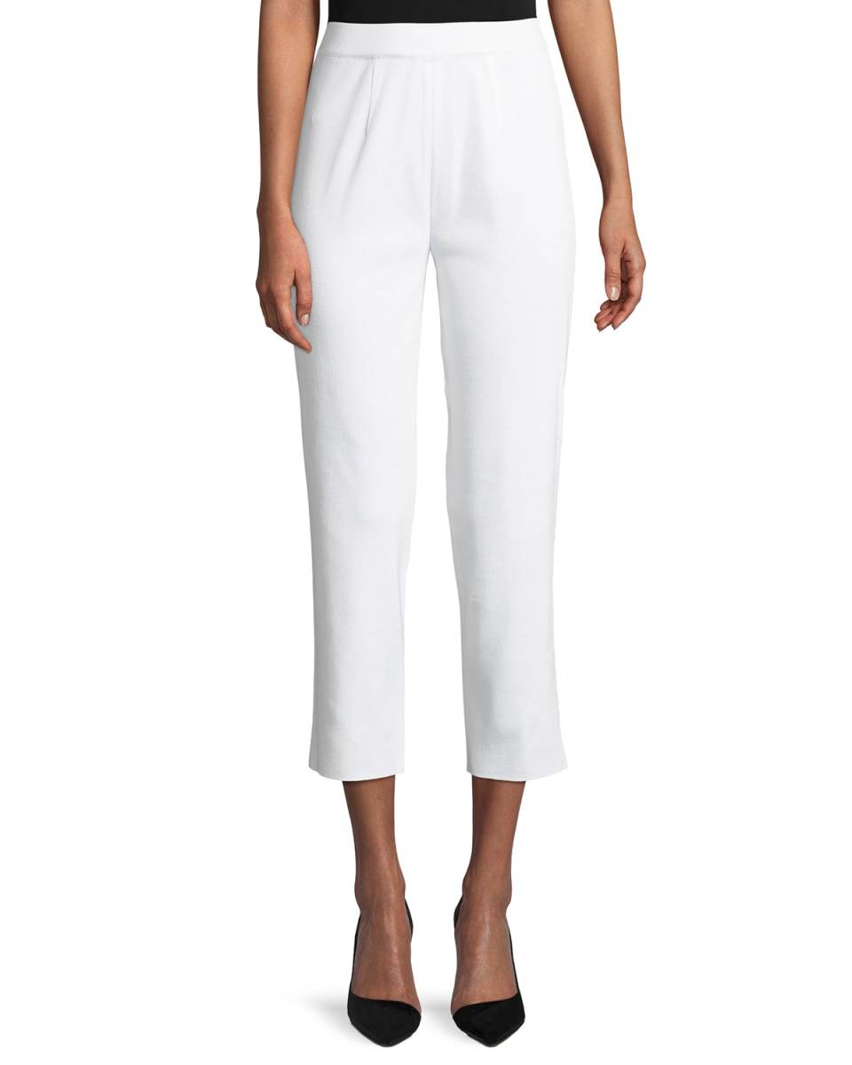 Plus Size Slim-Leg Knit Ankle Pants